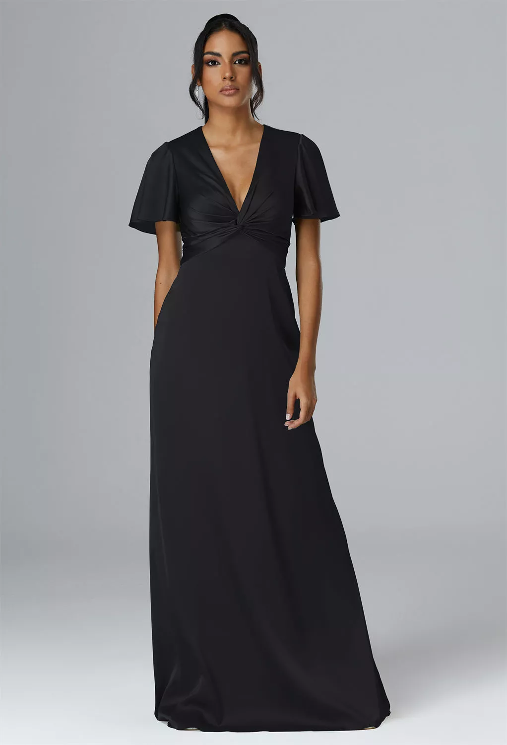AW Scarlett Black Metallic  Maternity Bridesmaid Dresses